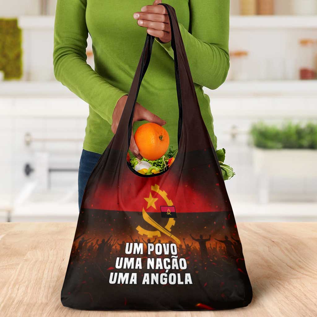 Angola Grocery Bag Red Black Yellow Grunge - African Pride