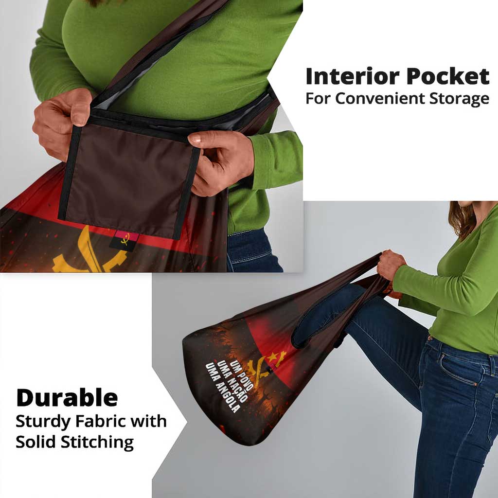 Angola Grocery Bag Red Black Yellow Grunge - African Pride