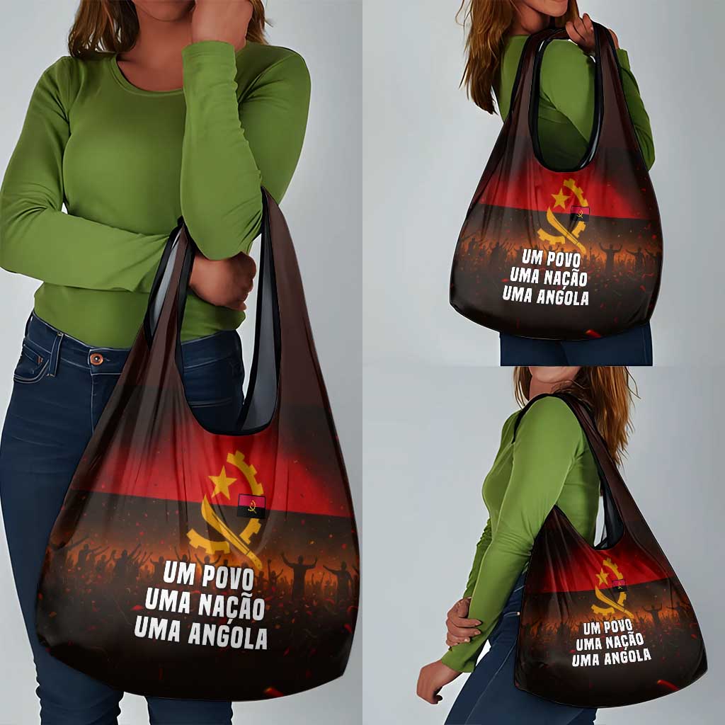 Angola Grocery Bag Red Black Yellow Grunge - African Pride