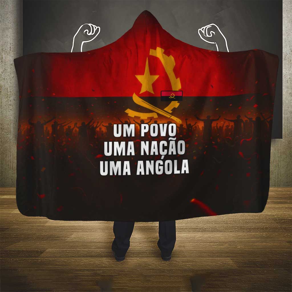Angola Hooded Blanket Red Black Yellow Grunge - African Pride