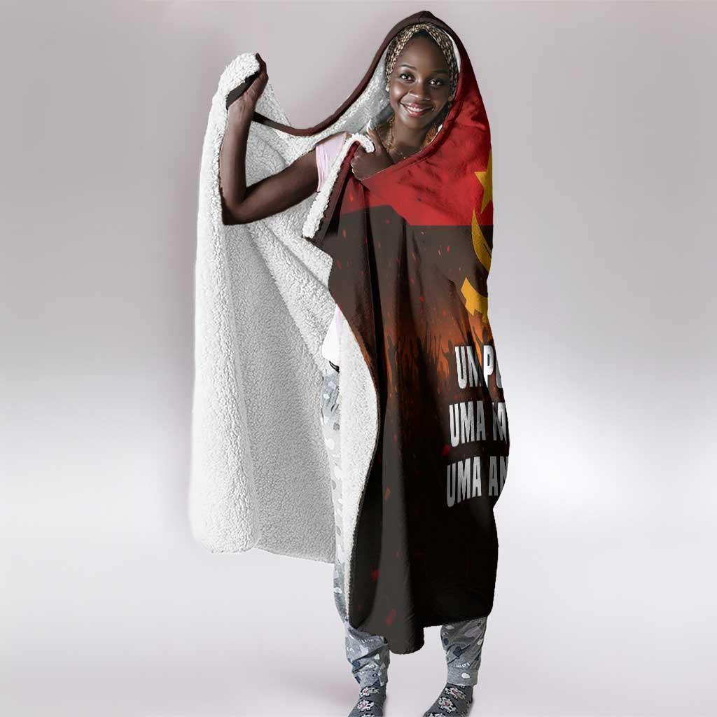 Angola Hooded Blanket Red Black Yellow Grunge - African Pride