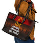Angola Leather Tote Bag Red Black Yellow Grunge - African Pride