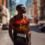 Angola Men Tank Top Red Black Yellow Grunge - African Pride