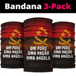 Angola Neck Gaiter Red Black Yellow Grunge - African Pride