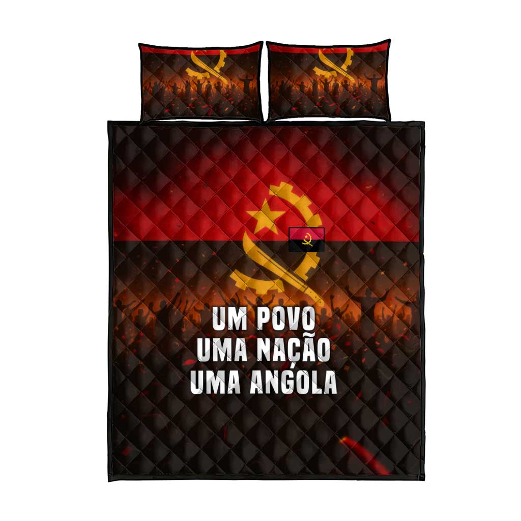 Angola Quilt Bed Set Red Black Yellow Grunge - African Pride