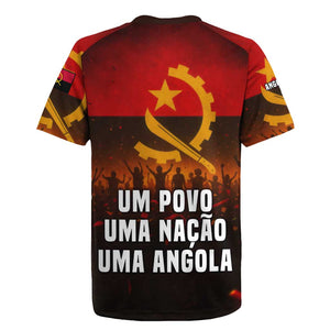 Angola Rugby Jersey Red Black Yellow Grunge - African Pride
