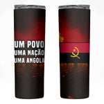 Angola Skinny Tumbler Red Black Yellow Grunge - African Pride