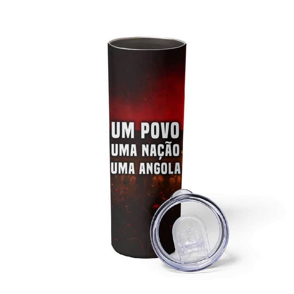 Angola Skinny Tumbler Red Black Yellow Grunge - African Pride