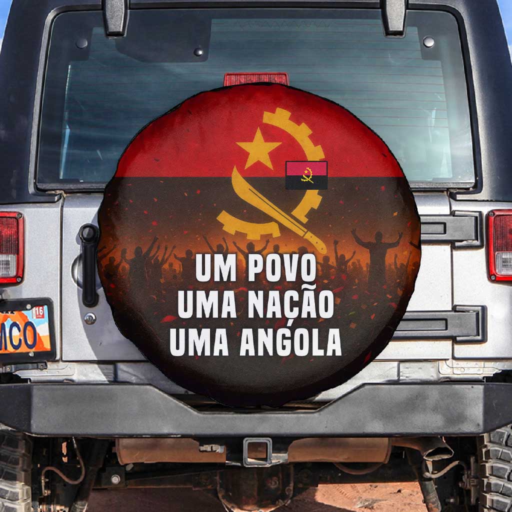 Angola Spare Tire Cover Red Black Yellow Grunge - African Pride