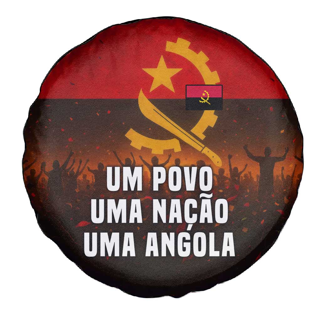Angola Spare Tire Cover Red Black Yellow Grunge - African Pride