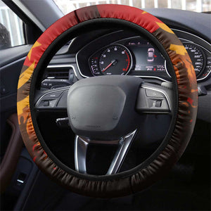 Angola Steering Wheel Cover Red Black Yellow Grunge - African Pride
