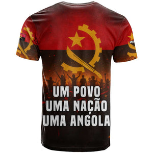 Angola T shirt Red Black Yellow Grunge - African Pride