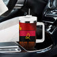 Angola Tumbler With Handle Red Black Yellow Grunge - African Pride