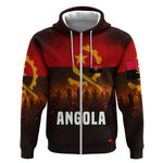 Angola Zip Hoodie Red Black Yellow Grunge - African Pride