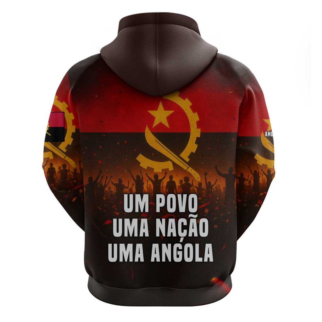 Angola Zip Hoodie Red Black Yellow Grunge - African Pride