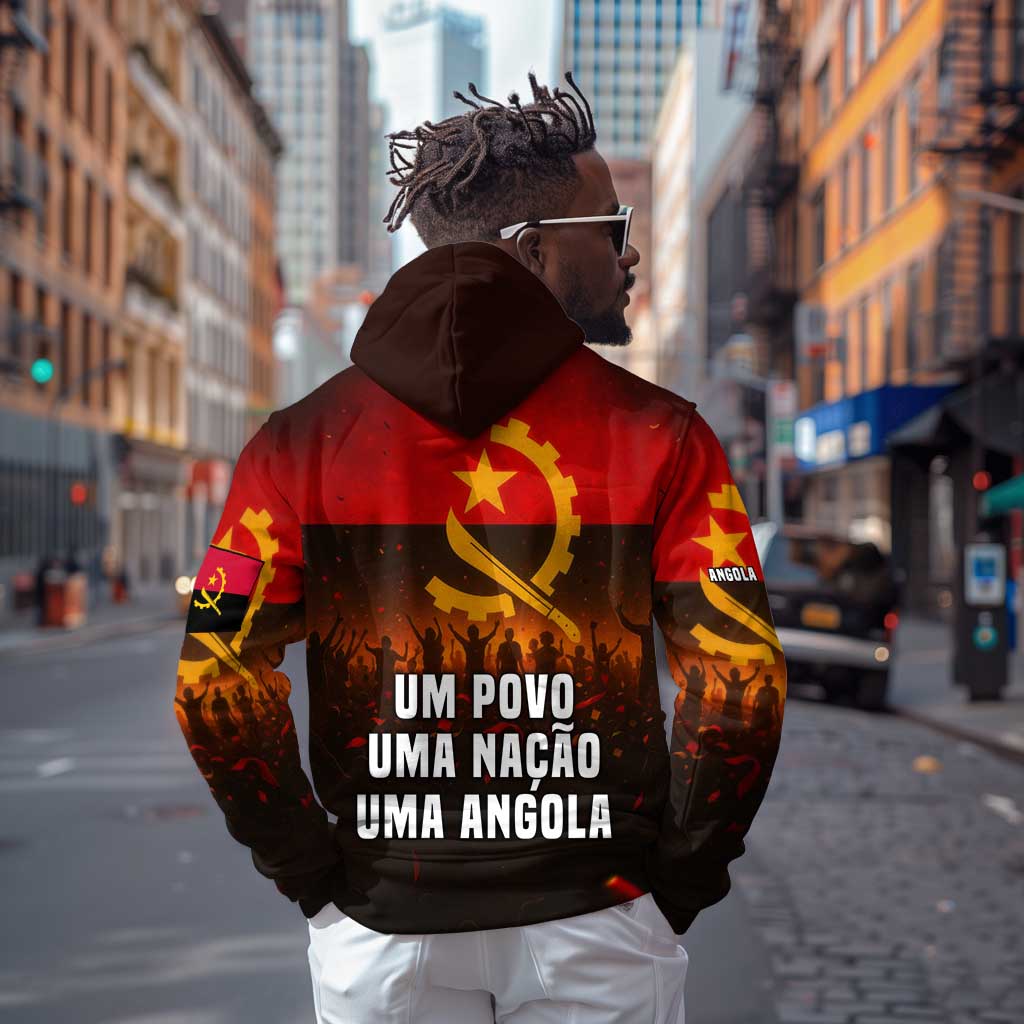 Angola Zip Hoodie Red Black Yellow Grunge - African Pride