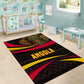 Angola Area Rug Red Black Yellow Tribal and Elephant - African Pride