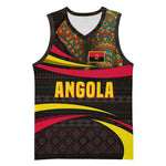Angola Basketball Jersey Red Black Yellow Tribal and Elephant TS04