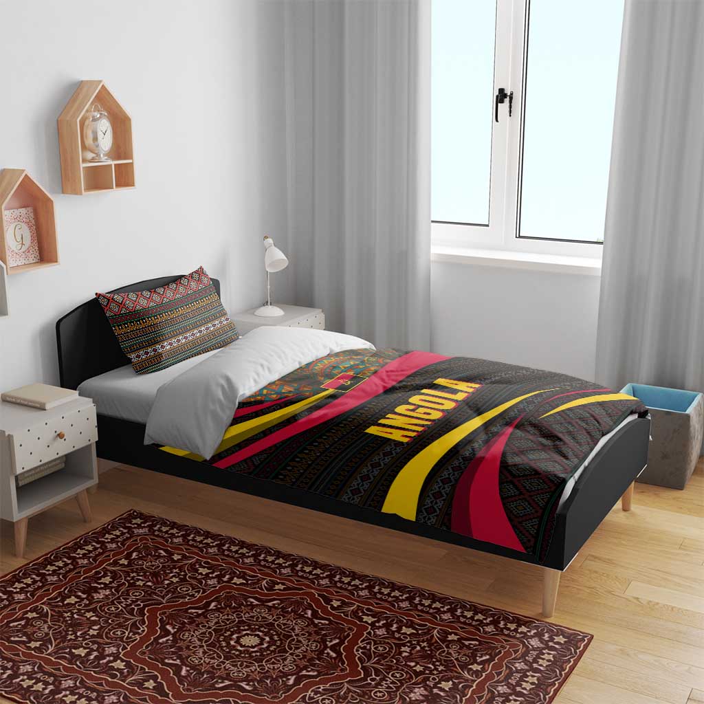 Angola Bedding Set Red Black Yellow Tribal and Elephant - African Pride