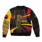 Angola Bomber Jacket Red Black Yellow Tribal and Elephant - African Pride
