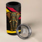 Angola 4 in 1 Can Cooler Tumbler Red Black Yellow Tribal and Elephant - African Pride