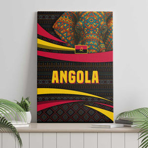 Angola Canvas Wall Art Red Black Yellow Tribal and Elephant - African Pride