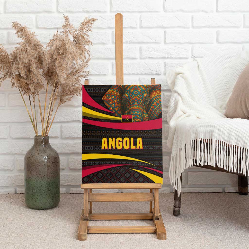 Angola Canvas Wall Art Red Black Yellow Tribal and Elephant - African Pride