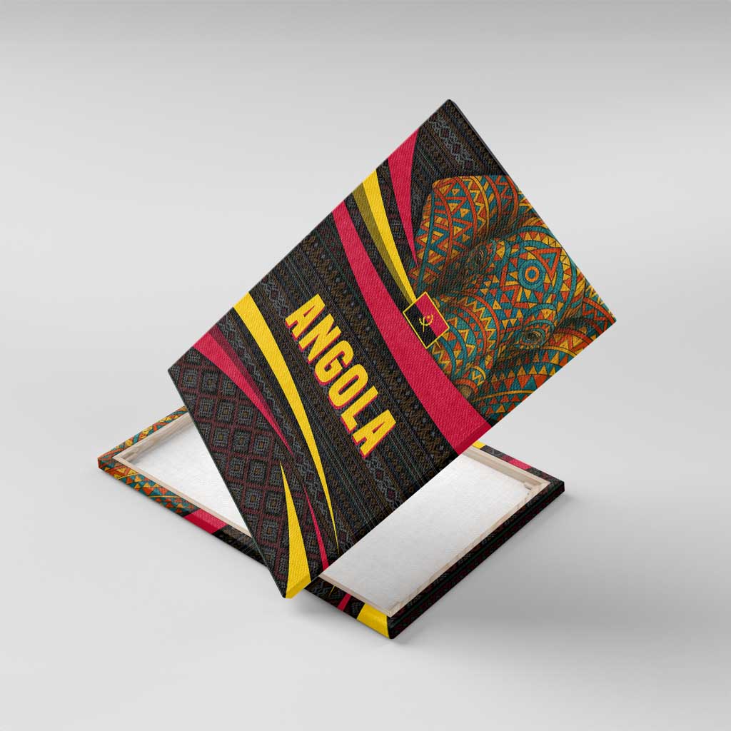 Angola Canvas Wall Art Red Black Yellow Tribal and Elephant - African Pride