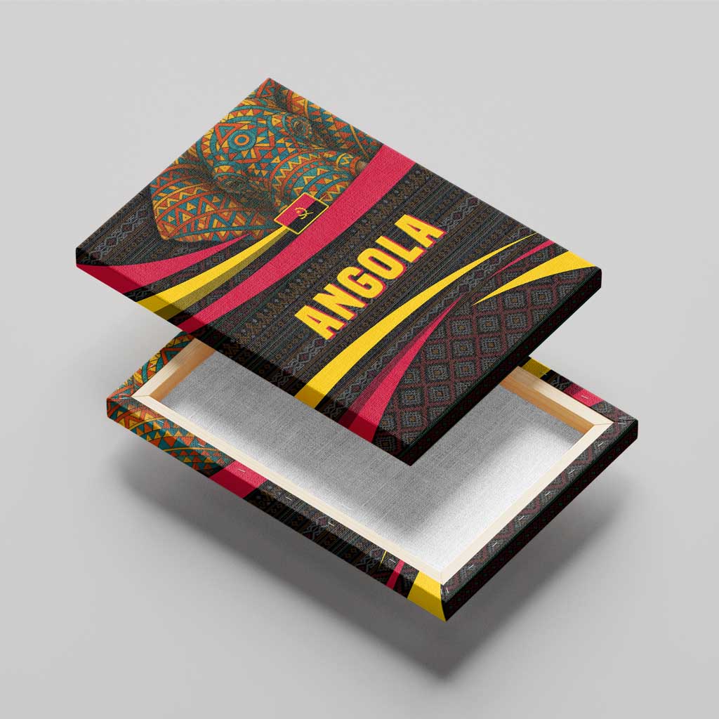 Angola Canvas Wall Art Red Black Yellow Tribal and Elephant - African Pride