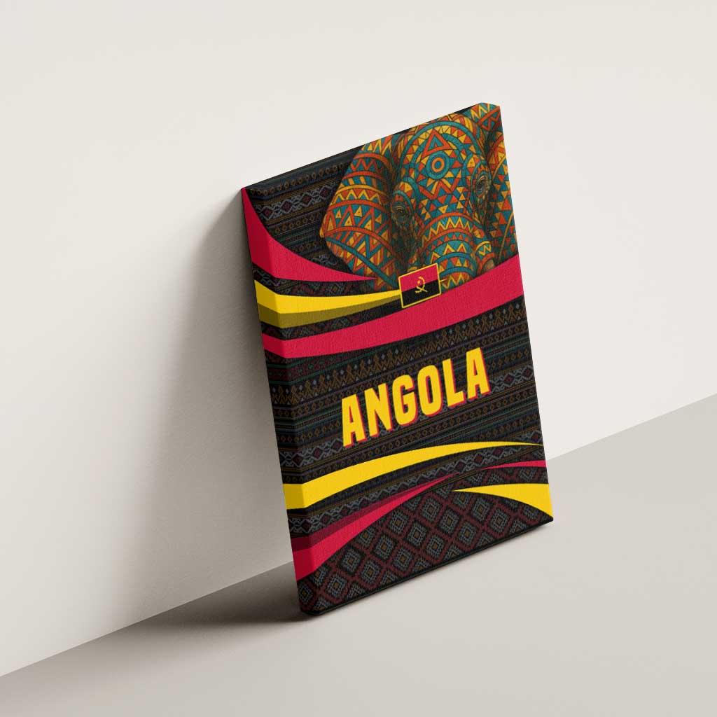 Angola Canvas Wall Art Red Black Yellow Tribal and Elephant - African Pride