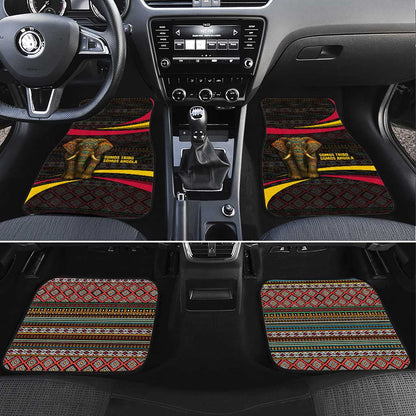 Angola Car Mats Red Black Yellow Tribal and Elephant - African Pride