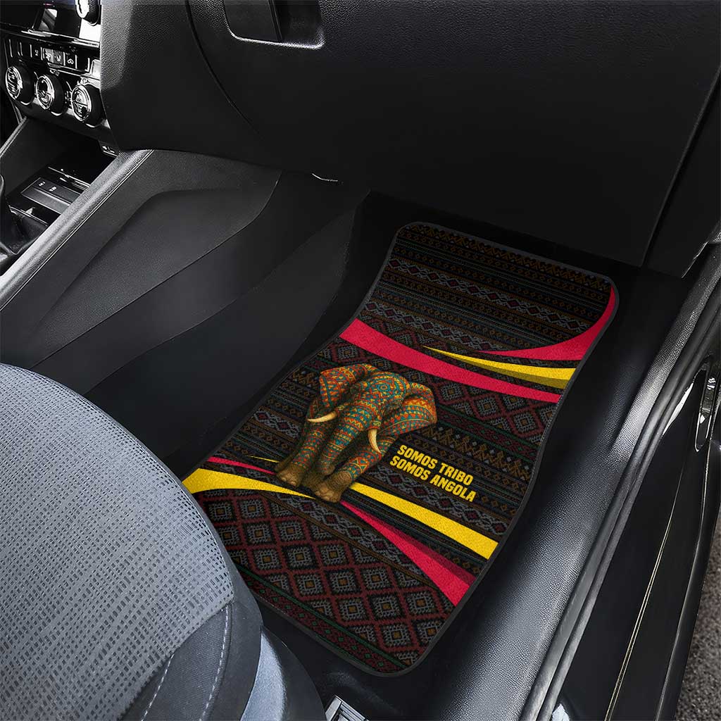 Angola Car Mats Red Black Yellow Tribal and Elephant - African Pride