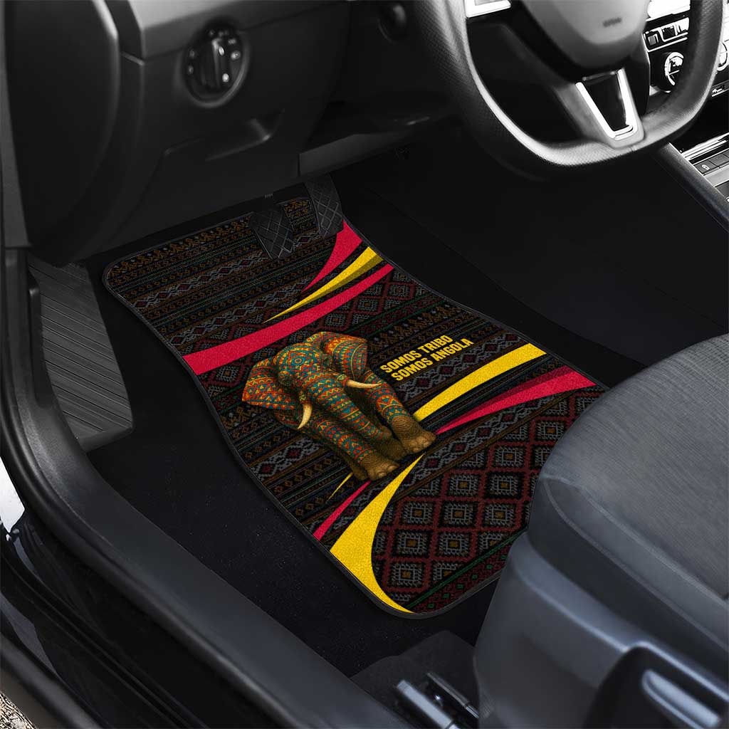 Angola Car Mats Red Black Yellow Tribal and Elephant - African Pride