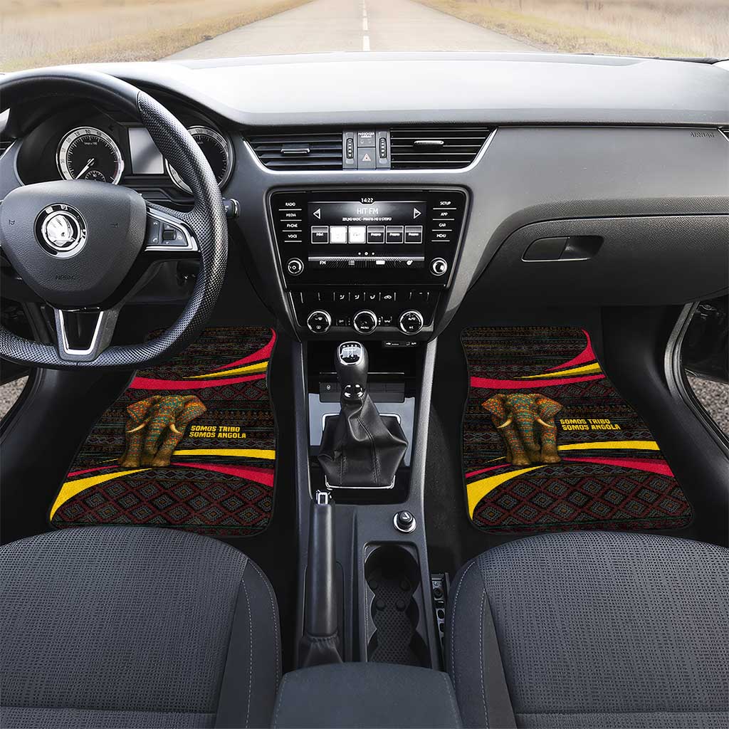Angola Car Mats Red Black Yellow Tribal and Elephant - African Pride