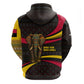 Angola Hoodie Red Black Yellow Tribal and Elephant - African Pride