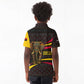 Angola Kid Polo Shirt Red Black Yellow Tribal and Elephant - African Pride