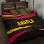 Angola Quilt Bed Set Red Black Yellow Tribal and Elephant - African Pride