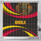 Angola Shower Curtain Red Black Yellow Tribal and Elephant - African Pride