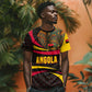 Angola T shirt Red Black Yellow Tribal and Elephant - African Pride