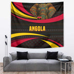 Angola Tapestry Red Black Yellow Tribal and Elephant - African Pride