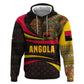 Angola Zip Hoodie Red Black Yellow Tribal and Elephant - African Pride