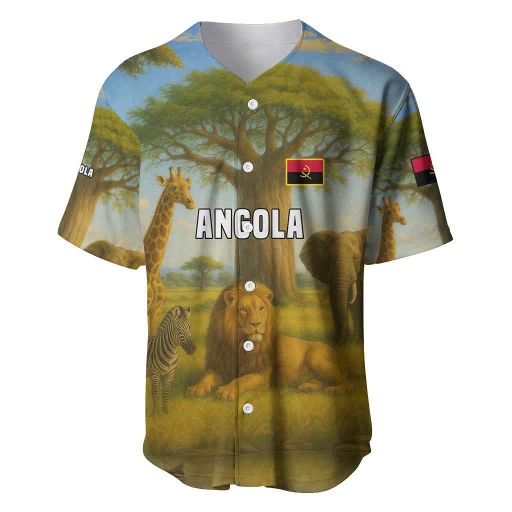 Angola Baseball Jersey Savannah Wildlife and African Animal - African Pride