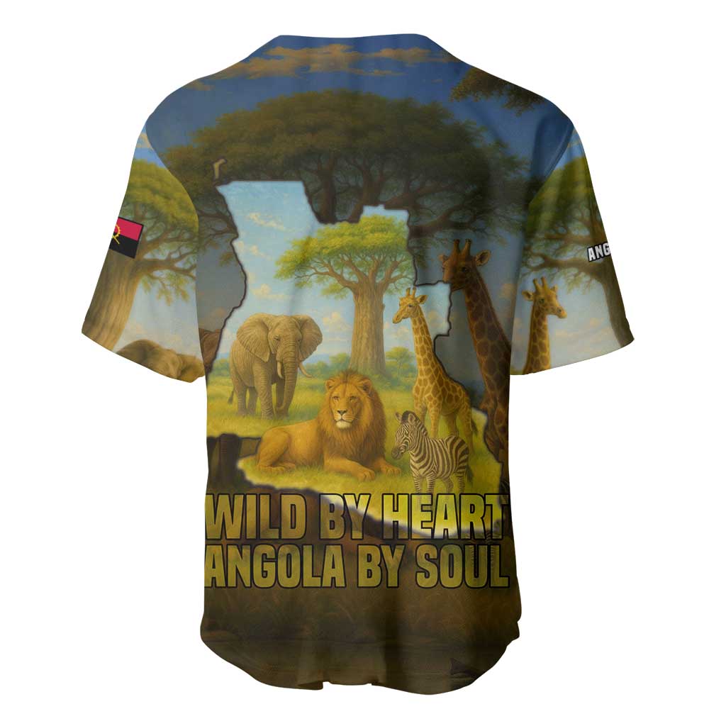 Angola Baseball Jersey Savannah Wildlife and African Animal - African Pride