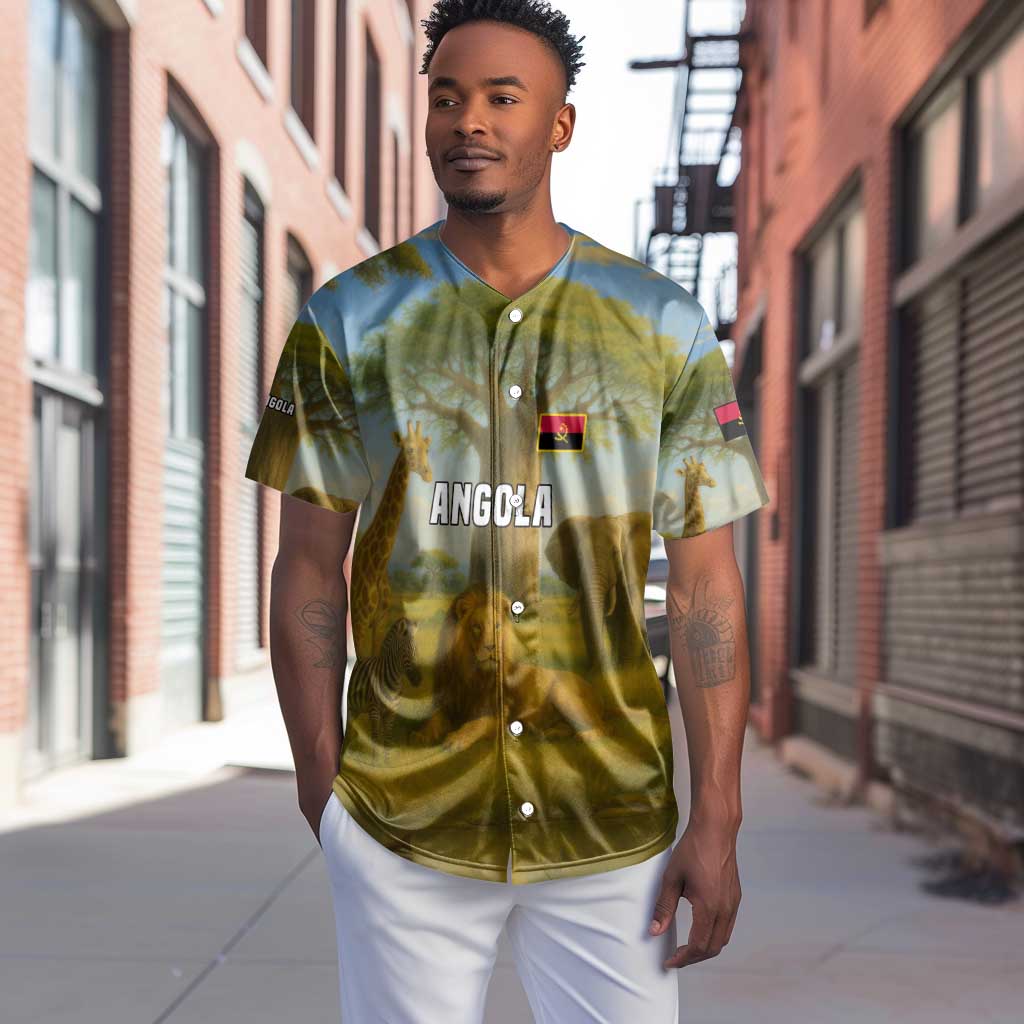 Angola Baseball Jersey Savannah Wildlife and African Animal - African Pride