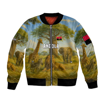 Angola Bomber Jacket Savannah Wildlife and African Animal - African Pride