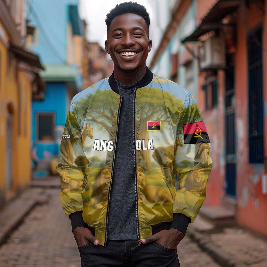 Angola Bomber Jacket Savannah Wildlife and African Animal - African Pride