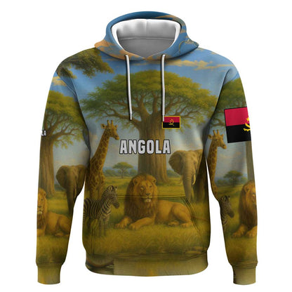 Angola Hoodie Savannah Wildlife and African Animal - African Pride