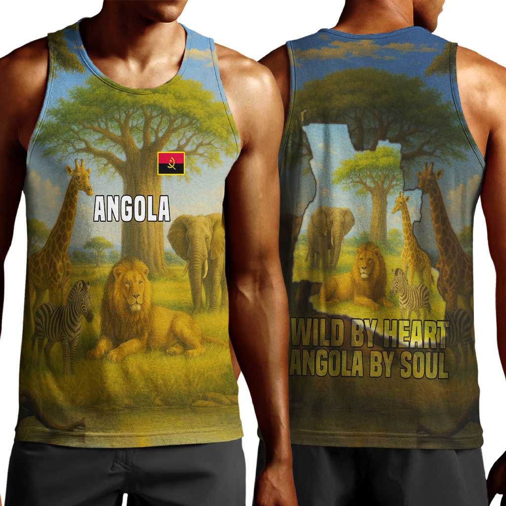 Angola Men Tank Top Savannah Wildlife and African Animal - African Pride