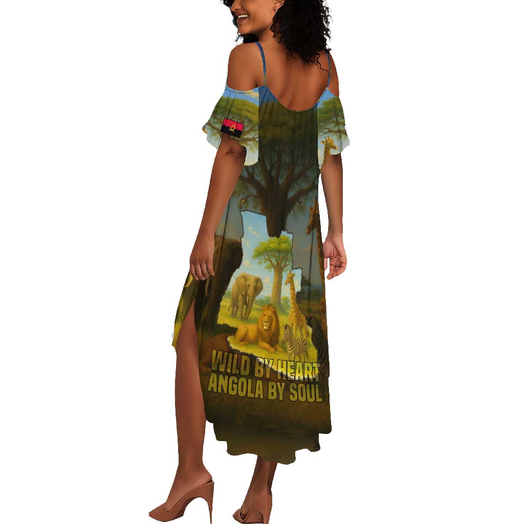 Angola Summer Maxi Dress Savannah Wildlife and African Animal - African Pride