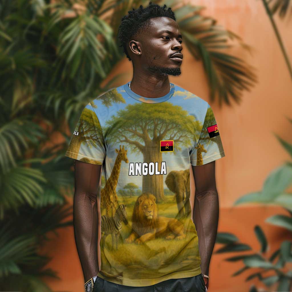 Angola T shirt Savannah Wildlife and African Animal - African Pride